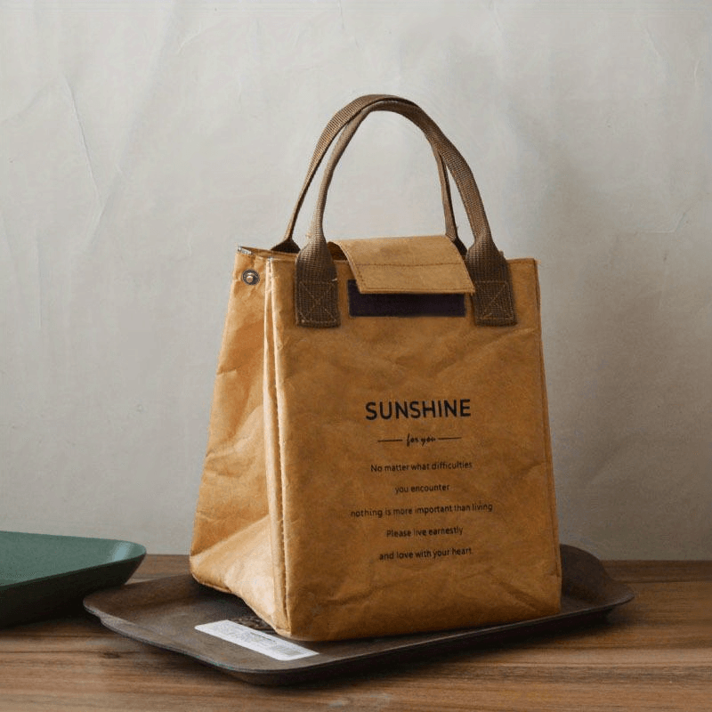 1 Stück Papier Bento Tasche Wasserdicht und Ölproof Isolier Tasche Lunchbox Tasche Handtasche Büromitarbeiter Lunchbox Tasche