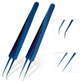 TOP quality stainless steel tweezers rainbow color straight bend ESD multifunction eyelash curlers for nail sewing DIY