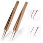 TOP quality stainless steel tweezers rainbow color straight bend ESD multifunction eyelash curlers for nail sewing DIY