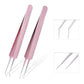 TOP quality stainless steel tweezers rainbow color straight bend ESD multifunction eyelash curlers for nail sewing DIY