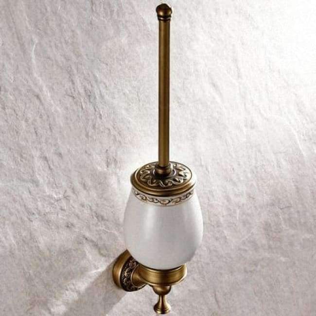 KEMAIDI Bathroom Accessories Antique Brass Towel Ring, Paper Holder, Toilet Brush, Bath Shelf, Soap Dish, Makeup Mirror