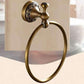 KEMAIDI Bathroom Accessories Antique Brass Towel Ring, Paper Holder, Toilet Brush, Bath Shelf, Soap Dish, Makeup Mirror