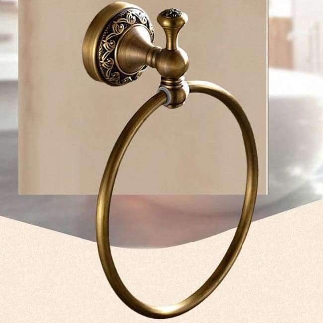 KEMAIDI Bathroom Accessories Antique Brass Towel Ring, Paper Holder, Toilet Brush, Bath Shelf, Soap Dish, Makeup Mirror