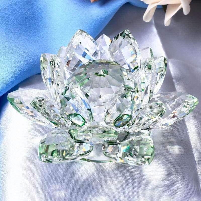 85mm Kristall Lotus Kunsthandwerk Glasblumen Miniaturen Briefbeschwerer Tischornamente Geschenk Heimdekoration Zubehör