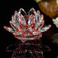 85mm Kristall Lotus Kunsthandwerk Glasblumen Miniaturen Briefbeschwerer Tischornamente Geschenk Heimdekoration Zubehör