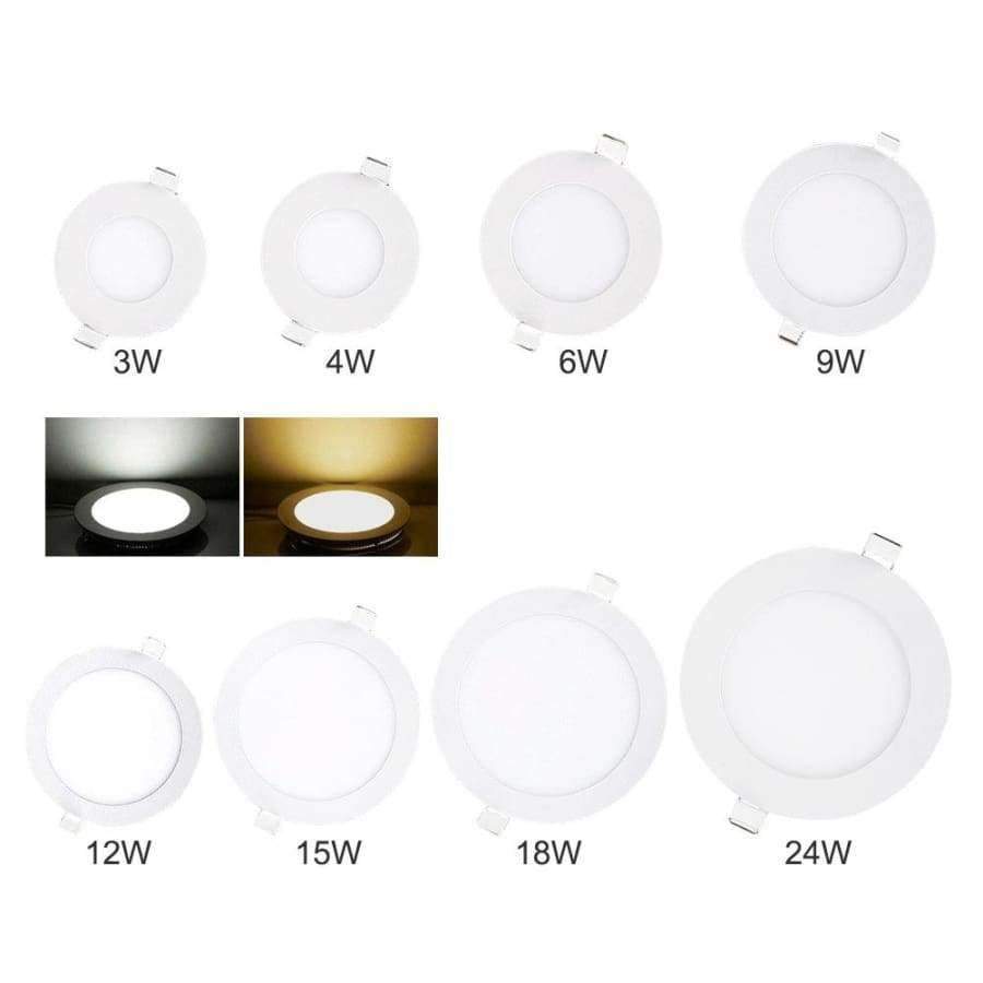TSLEEN Runde Einbau-Deckenleuchte LED Panel Downlights Wohn-/Gewerbeleuchte 4W 9W 12W 24W Kalt/Warm Weiße LED Downlight