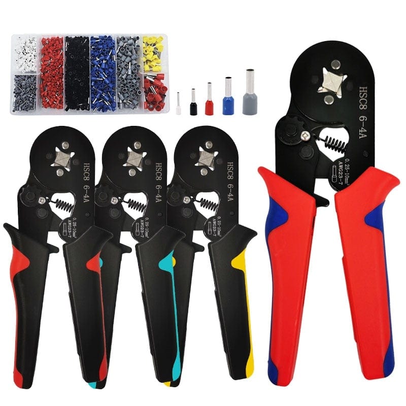 Tubular Terminal Crimping Tool Mini Electrician Pliers Hand Tools HSC8 6-4 0.06-10mm2 28-7AWG High Precision Pliers Set