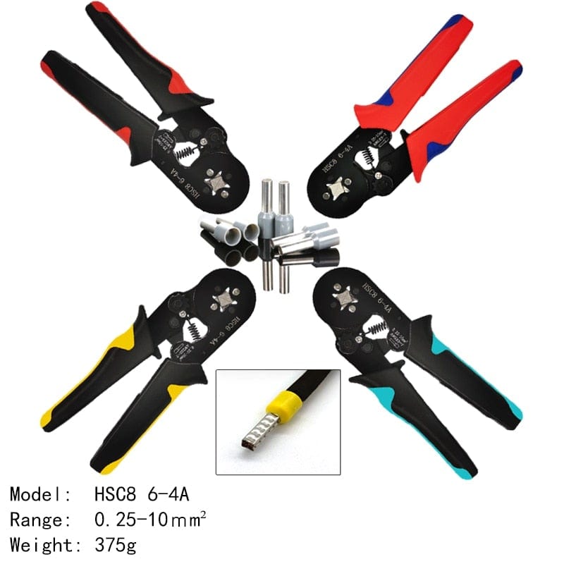 Tubular Terminal Crimping Tool Mini Electrician Pliers Hand Tools HSC8 6-4 0.06-10mm2 28-7AWG High Precision Pliers Set