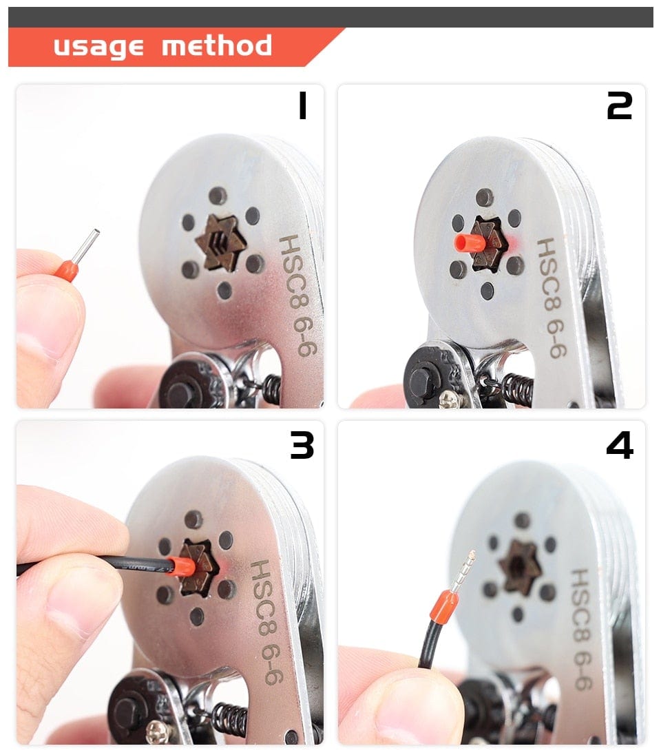 Tubulare Terminal Crimping Tools Mini Electric Pliers HSC8 6-4A/6-4 0.25-10mm² 23-7AWG 6-6 0.25-6mm² High Precision Clamp Sets