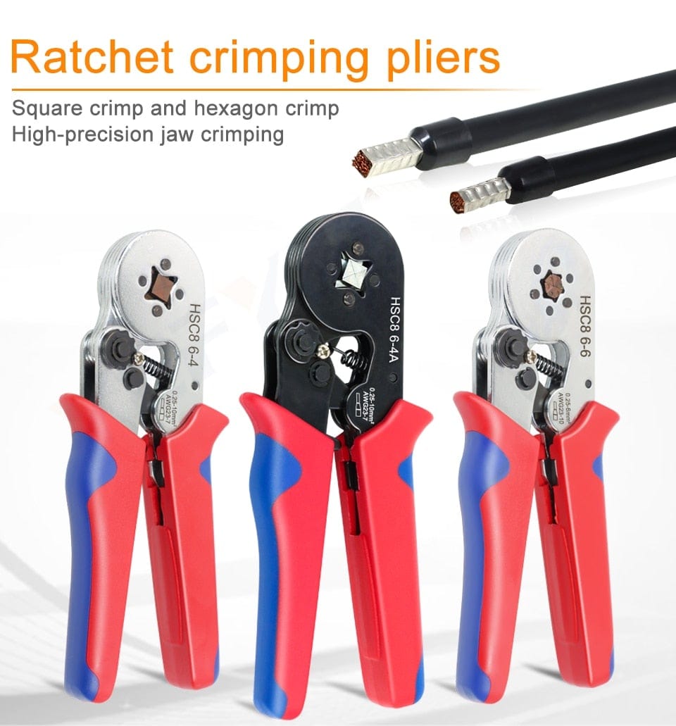 Tubulare Terminal Crimping Tools Mini Electric Pliers HSC8 6-4A/6-4 0.25-10mm² 23-7AWG 6-6 0.25-6mm² High Precision Clamp Sets