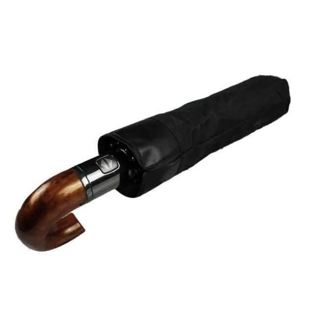 Leather curved handle men's automatic business umbrella men windproof black large auto umbrellas parasol rain paraguas