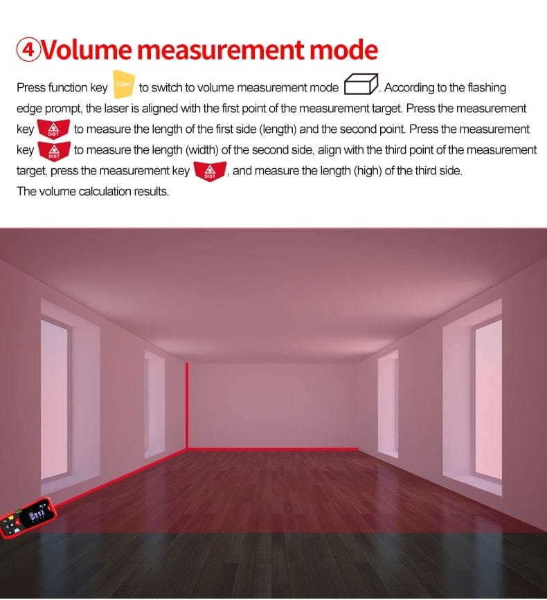 UNI-T Handheld Laser Distance Meter 40M 50M 60M 80M Laser Tape Construction Measuring Device Electronic Ruler