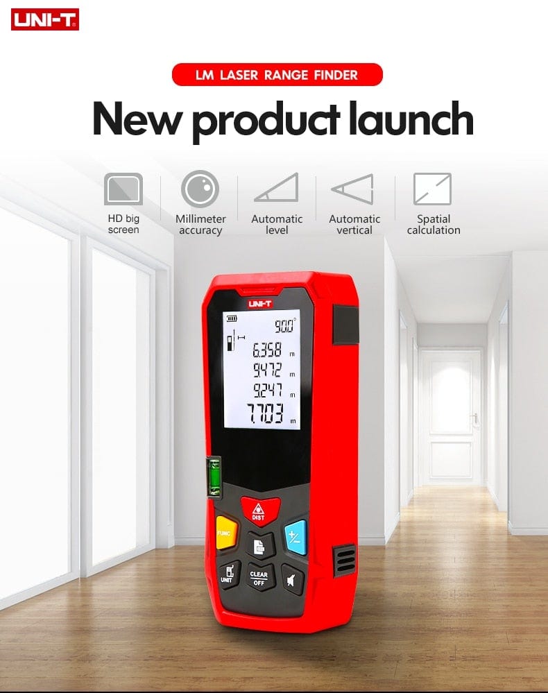 UNI-T Handheld Laser Distance Meter 40M 50M 60M 80M Laser Tape Construction Measuring Device Electronic Ruler