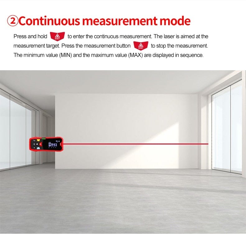 UNI-T Handheld Laser Distance Meter 40M 50M 60M 80M Laser Tape Construction Measuring Device Electronic Ruler