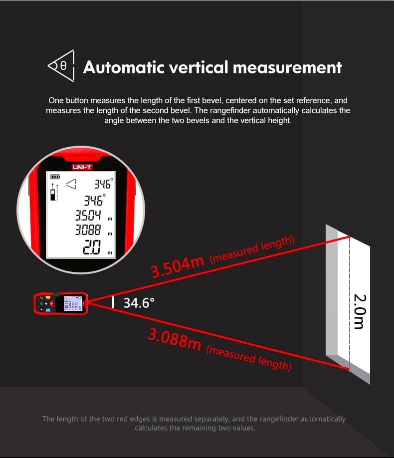 UNI-T Handheld Laser Distance Meter 40M 50M 60M 80M Laser Tape Construction Measuring Device Electronic Ruler