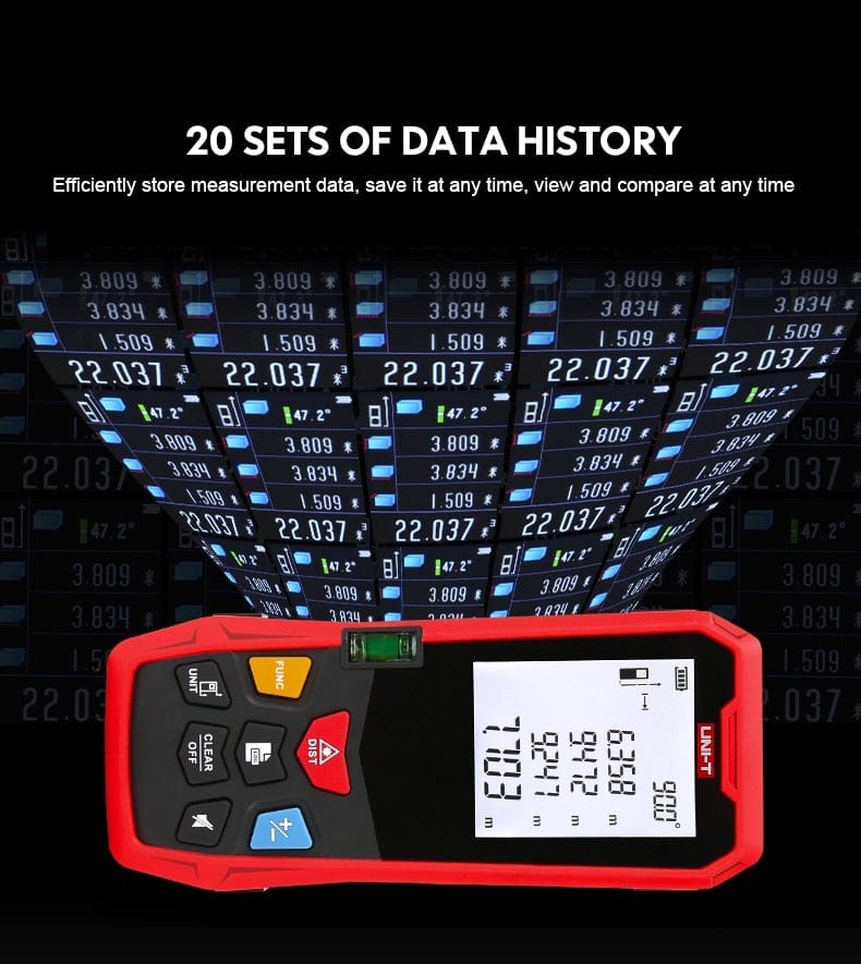 UNI-T Handheld Laser Distance Meter 40M 50M 60M 80M Laser Tape Construction Measuring Device Electronic Ruler