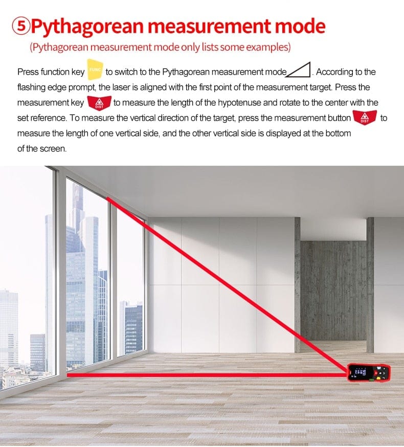 UNI-T Handheld Laser Distance Meter 40M 50M 60M 80M Laser Tape Construction Measuring Device Electronic Ruler