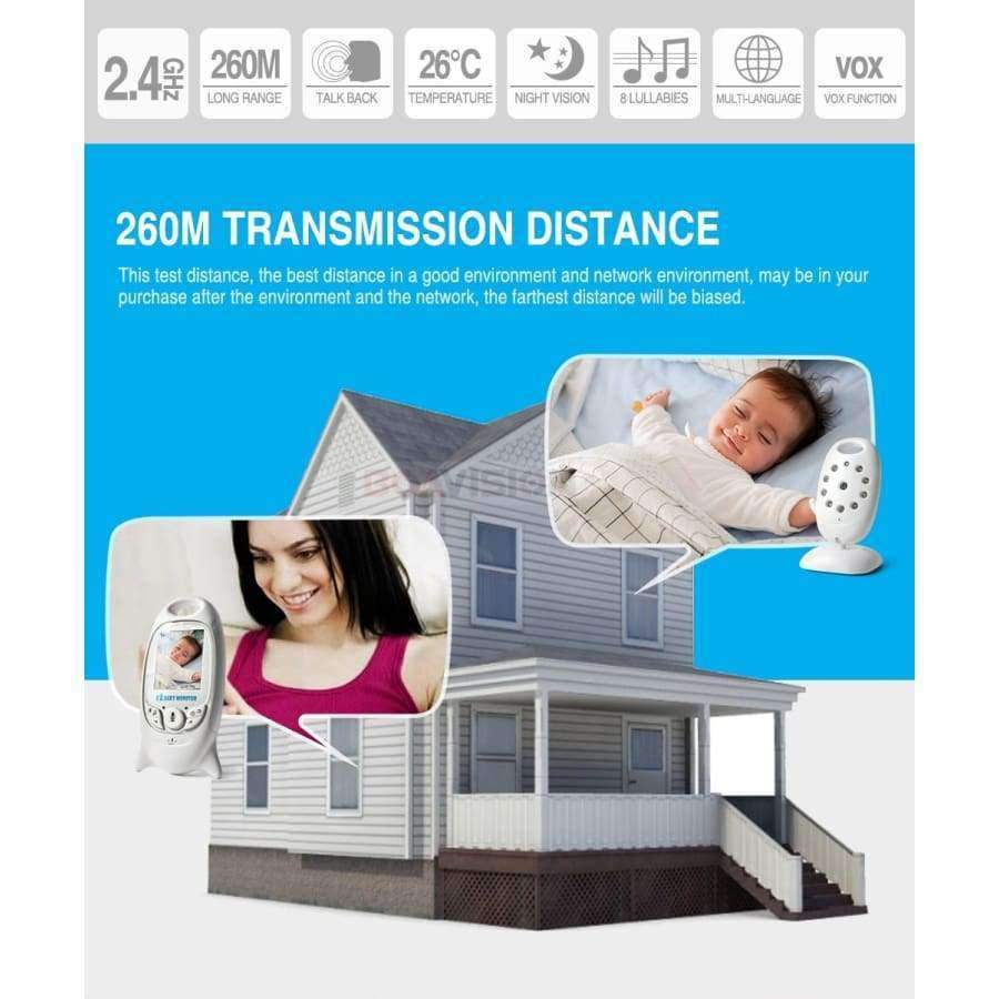 VB601 2.4Ghz Video Babyphone Drahtlos 2.0 Zoll LCD Bildschirm 2-Wege-Gespräch IR Nachtsicht Temperatur Sicherheitskamera 8 Wiegenlieder