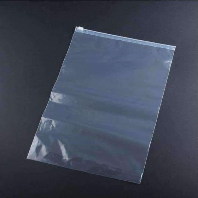 50 Stück große transparente Kleidung Plastiktüten 12C wiederverwendbare Reißverschluss-Verschluss klare Kleidungskurier Tasche 50x60cm Bekleidungsbedarf