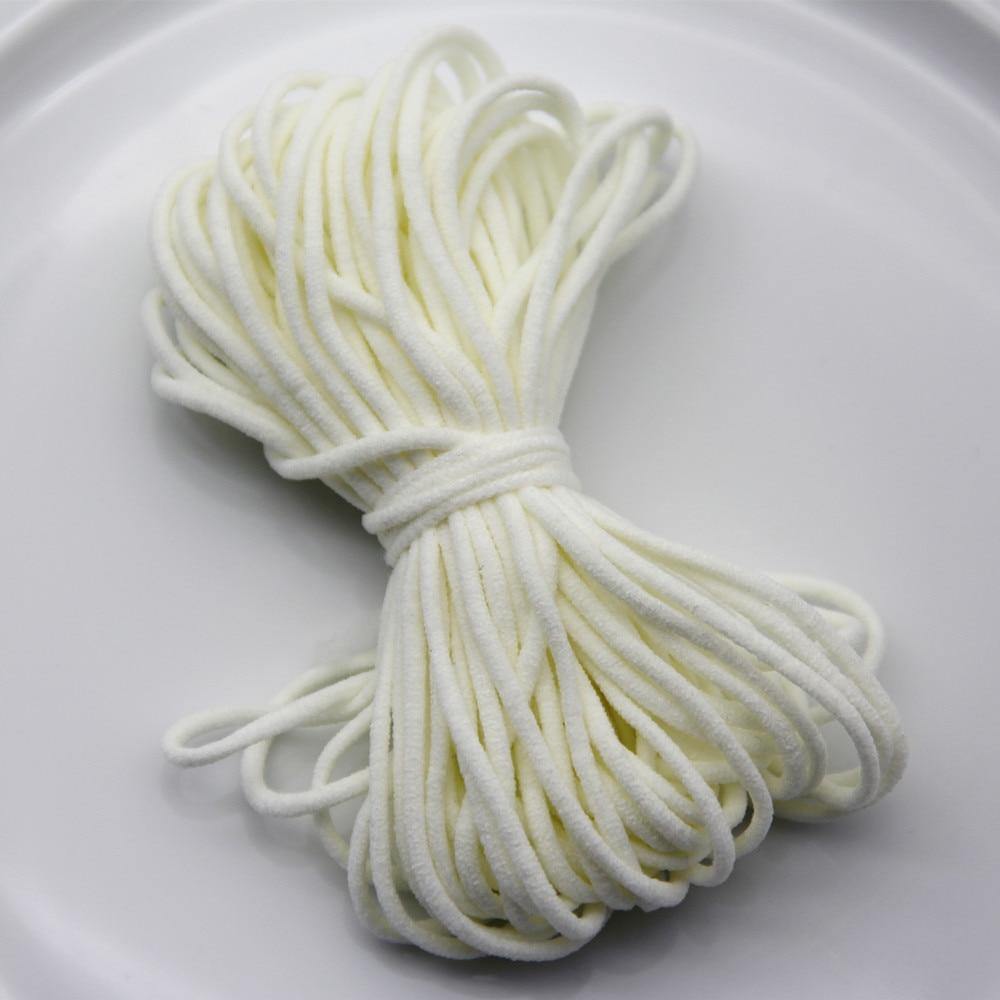 10Yard 3MM Round Mouth Guard Elastic Band Mask Rope Rubber Band Tape Mask Ear Hanging Rope Belt Cord Oil Core DIY Sewing Craft