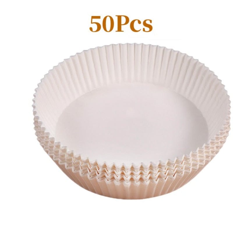 50/100Stk, Airfryer Einwegpapier Liner, Airfryer Einweg Liner, Antihaft Airfryer Backpapiere, Runde Airfryer Papier Liner, Antihaft Backpapier für Backen Rösten Mikrowelle, Küchenzubehör, Werkzeuge