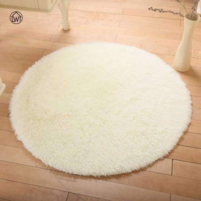 Fluffy Dicke Samt Runde Teppich 40-80cm Rutschfeste Toilette Bodenmatte Schlafzimmer Küche Fußmatte Teppich Für Wohnzimmer Yoga Matte