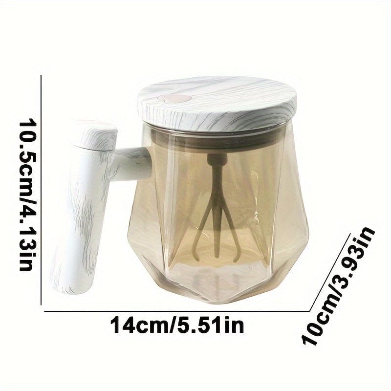 1 Stk, 400ML Elektrische Selbstrührende Kaffeetasse Tragbare Glastasse Hochgeschwindigkeits-Selbstrühre Kaffeemischbecher Für Speisesäle Fitnessstudios Parks Schule