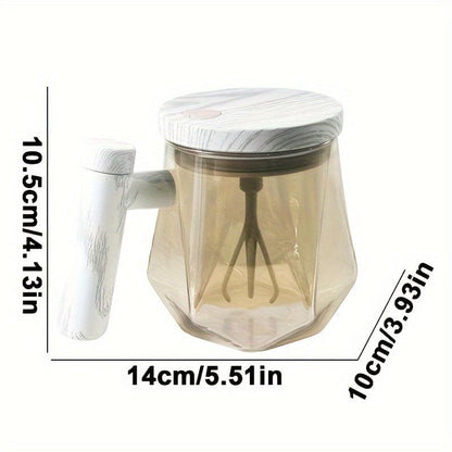 1 Stk, 400ML Elektrische Selbstrührende Kaffeetasse Tragbare Glastasse Hochgeschwindigkeits-Selbstrühre Kaffeemischbecher Für Speisesäle Fitnessstudios Parks Schule