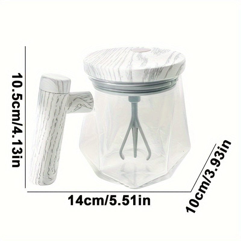 1 Stk, 400ML Elektrische Selbstrührende Kaffeetasse Tragbare Glastasse Hochgeschwindigkeits-Selbstrühre Kaffeemischbecher Für Speisesäle Fitnessstudios Parks Schule