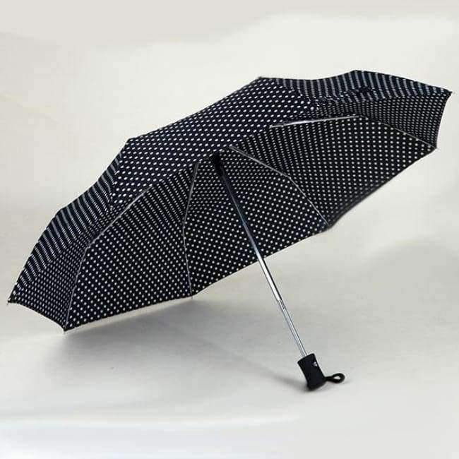 Ladies Full Automatic Aluminum-Fiberglass Sturdy Frame Three-Foldable Compact Large Umbrella