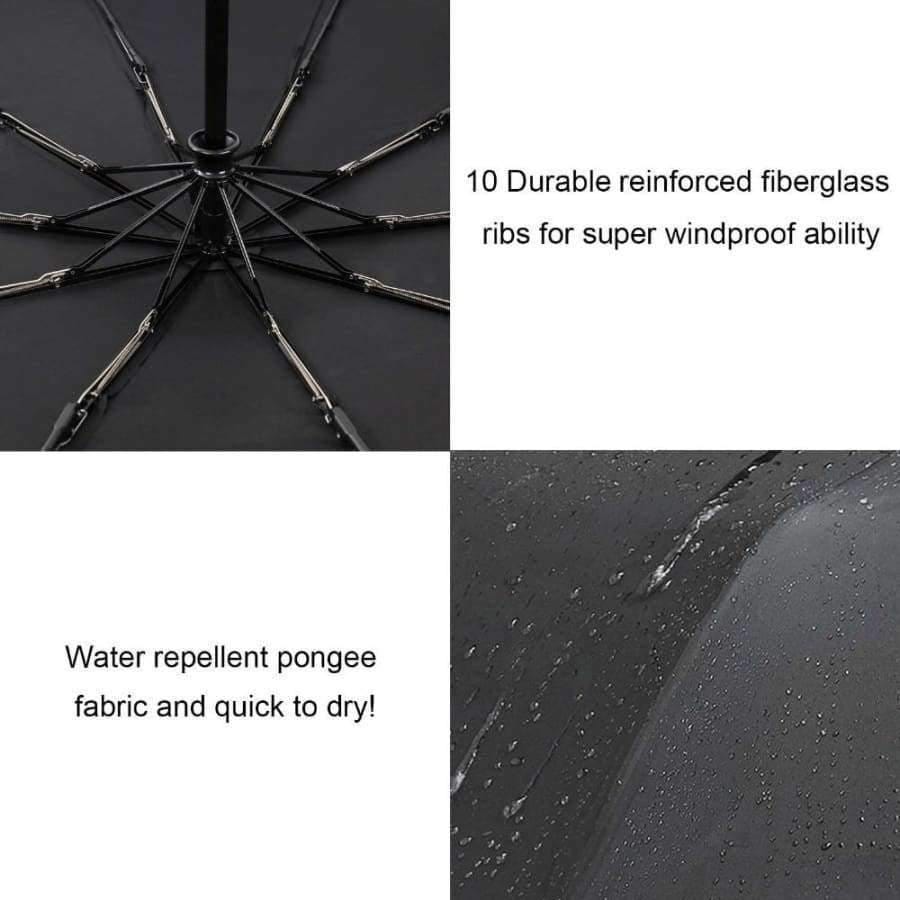 Wind quality durable umbrella rain women automatic 10 spokes luxury wide windproof golf business men for car umbrella