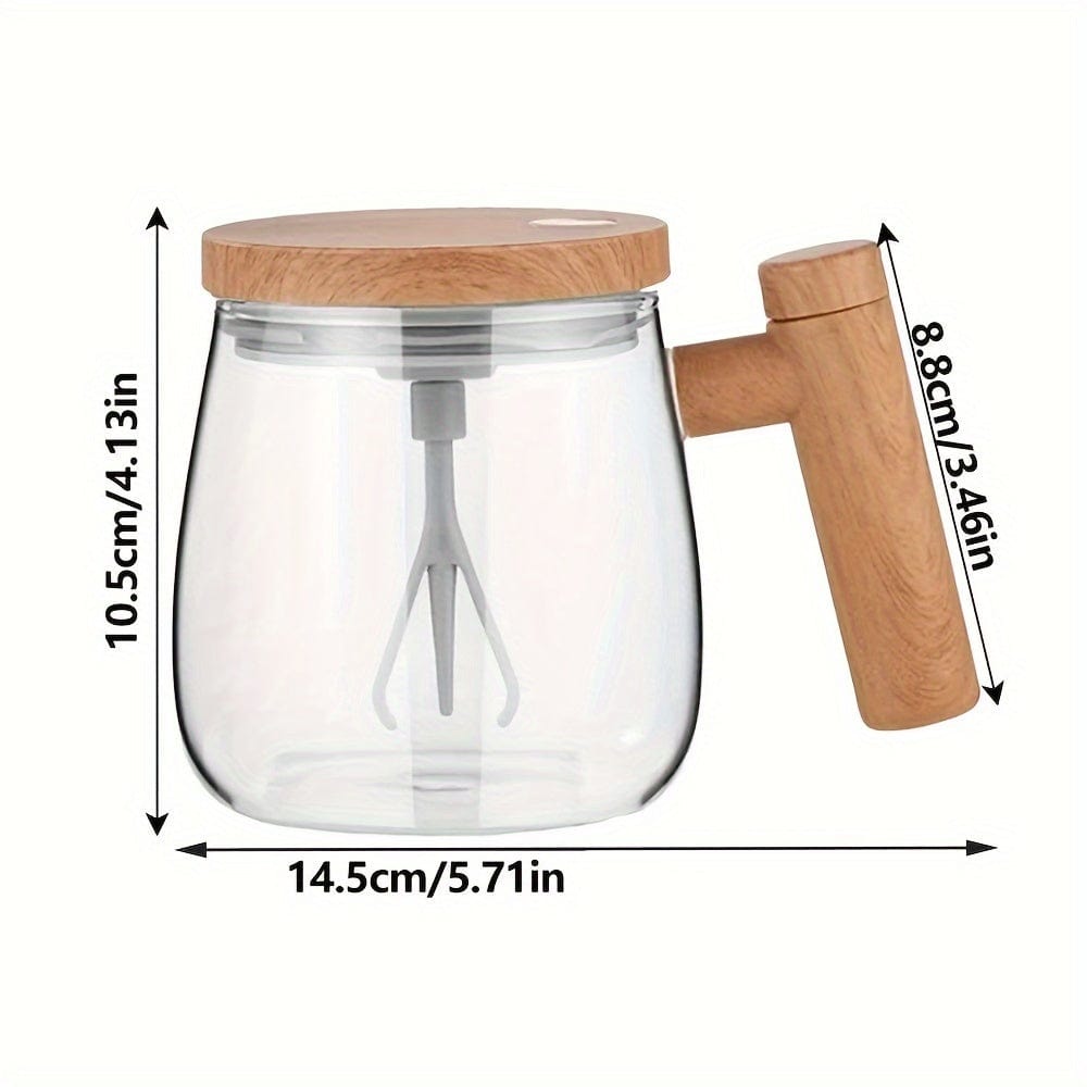 1 Stk, 400ML Elektrische Selbstrührende Kaffeetasse Tragbare Glastasse Hochgeschwindigkeits-Selbstrühre Kaffeemischbecher Für Speisesäle Fitnessstudios Parks Schule