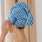 1 Stück Streifen Schnelltrocknendes Haartuch Wrap, Bequemes Schnelltrocknendes Haarturban, Weiches Haartrockentuch, Premium Kopf-Handtuch Wrap, Badezimmerbedarf, Haushaltsbedarf