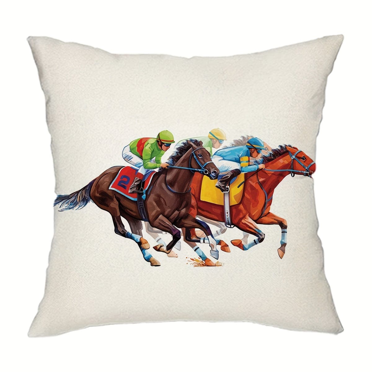 1 Stück, Kentucky Derby Kissenbezug, Run For The Roses Jockey Pferderenn-Themenparty Dekoration für Couch Sofa, ohne Kissenfüllung