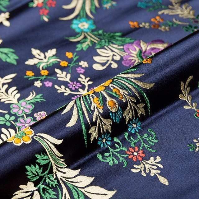 Flower fabrics brocade jacquard patterned fabric for sewing cheongsam and kimono material for DIY