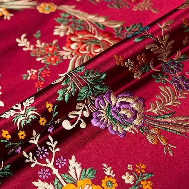 Flower fabrics brocade jacquard patterned fabric for sewing cheongsam and kimono material for DIY