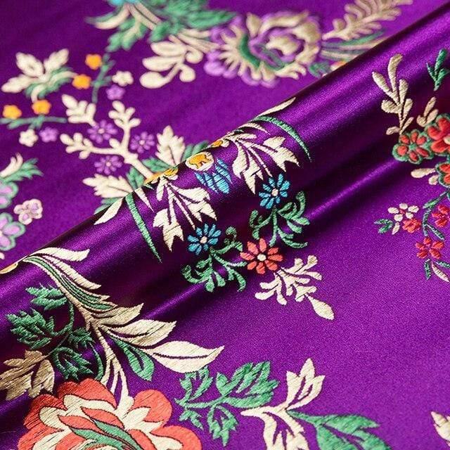 Flower fabrics brocade jacquard patterned fabric for sewing cheongsam and kimono material for DIY