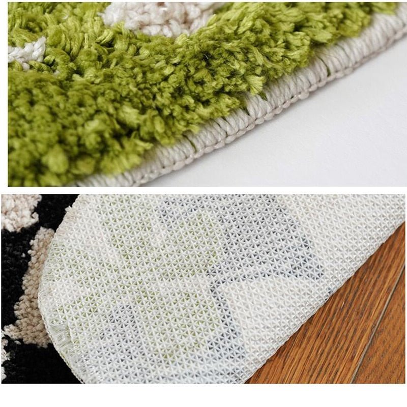 Plüsch Irreguläre Karierte Küchenteppich: Häkelstil Weiche, Rutschfeste, Absorbierende Matte in Braun und Schwarz Schachbrettdesign für Verschiedene Wohnräume