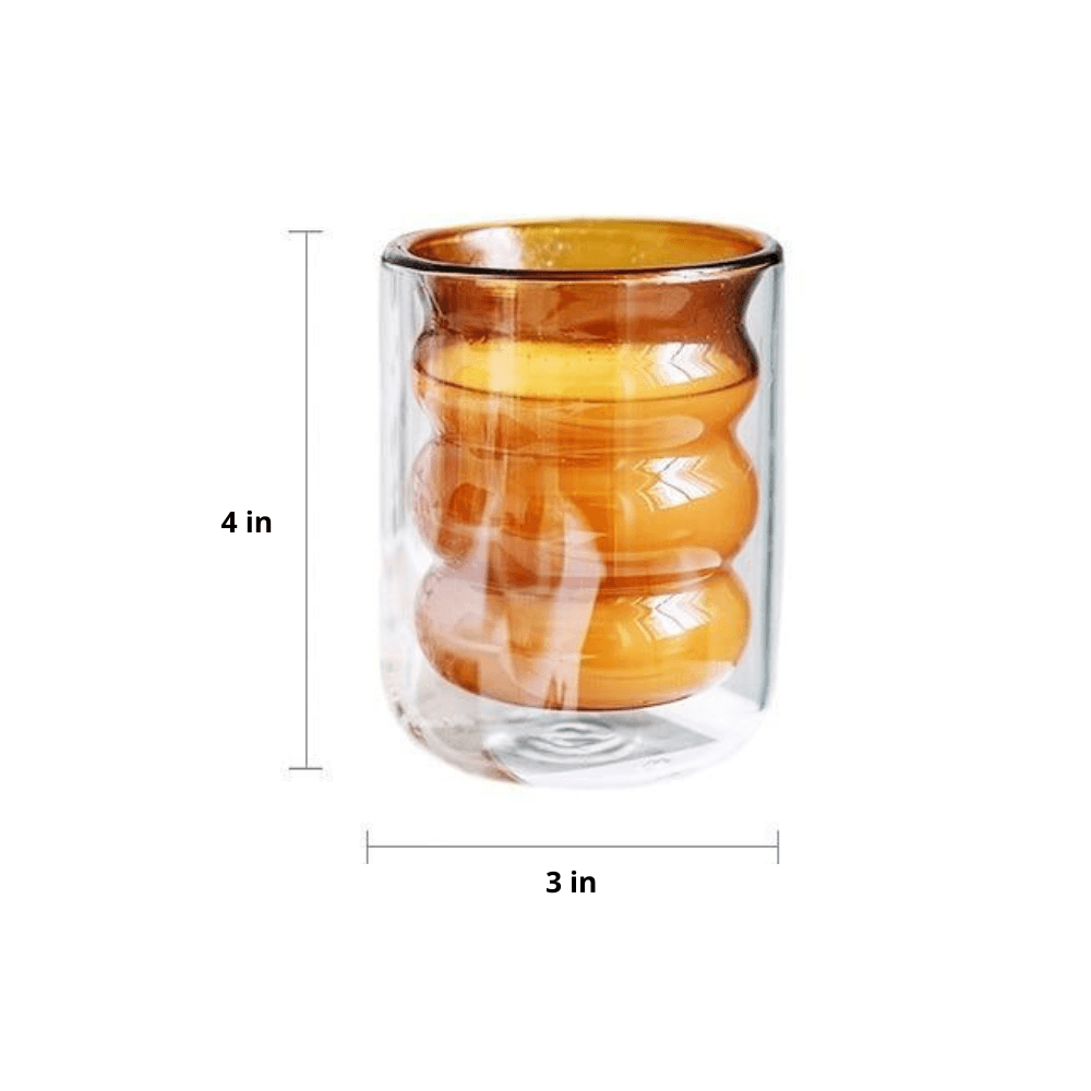 Frendorf | BubbleMug Doppelwandige Isolier-Glas-Tasse | Hitzebeständig | Elegantes Design | Perfekt für heiße & kalte Getränke