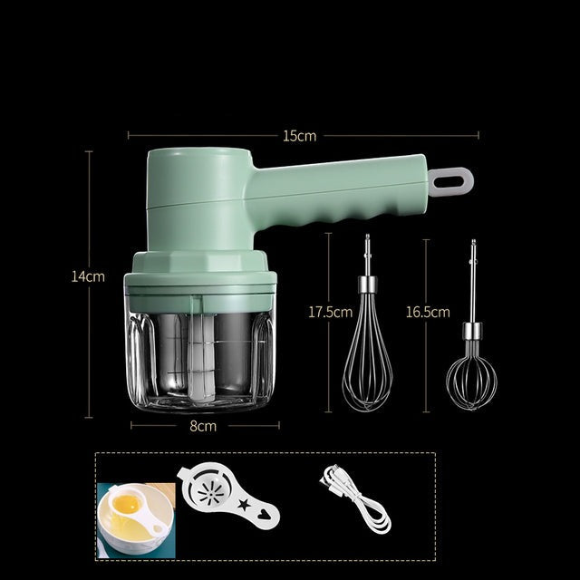 Frendorf | Tragbarer Handmixer Elektrisch Kabelloser Lebensmittelmixer 3 Geschwindigkeits Milchaufschäumer