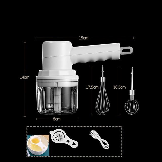 Frendorf | Tragbarer Handmixer Elektrisch Kabelloser Lebensmittelmixer 3 Geschwindigkeits Milchaufschäumer