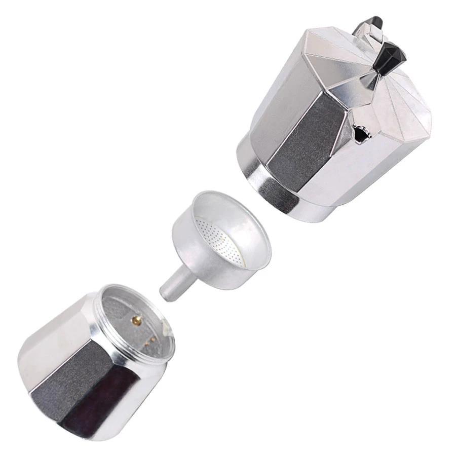 Portabler Home Moka Pot Aluminium mit Pulverperkolator