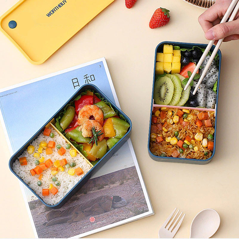 Tragbare Lunchbox für Kinder Mikrowellengeeignete Box mit beweglichem Fach