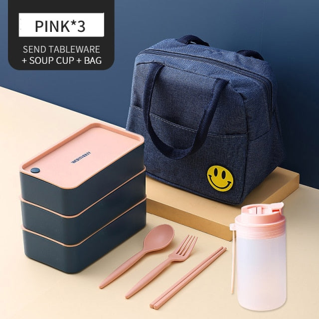 Tragbare Lunchbox für Kinder Mikrowellengeeignete Box mit beweglichem Fach