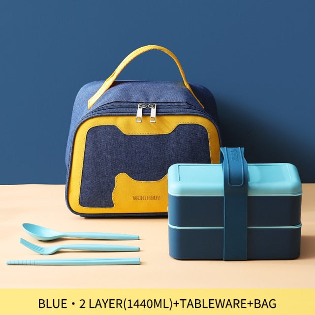 Tragbare Lunchbox für Kinder Mikrowellengeeignete Box mit beweglichem Fach