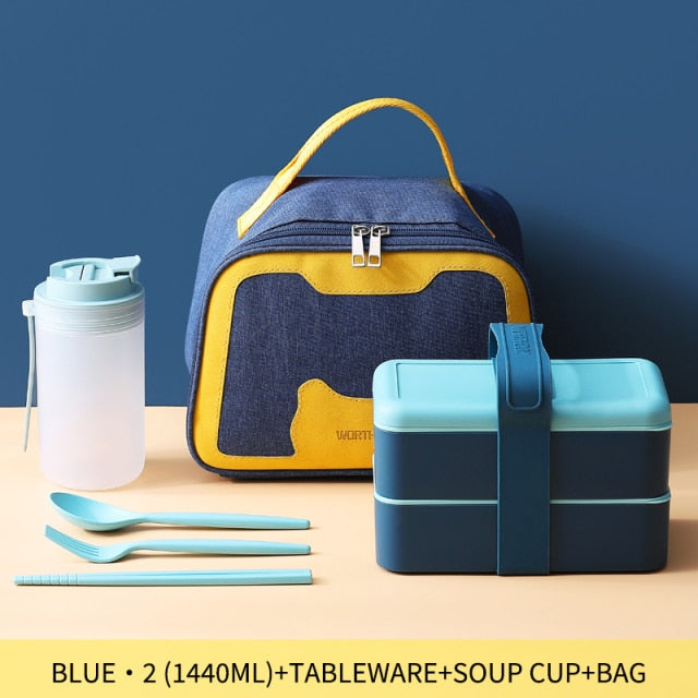 Tragbare Lunchbox für Kinder Mikrowellengeeignete Box mit beweglichem Fach