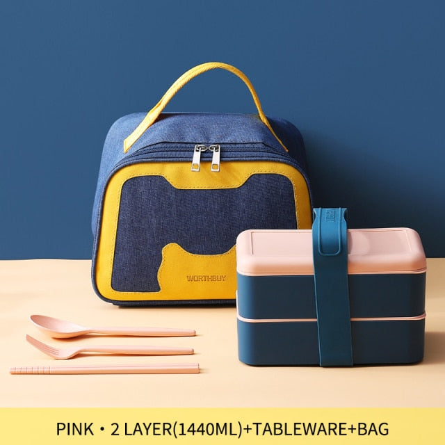Tragbare Lunchbox für Kinder Mikrowellengeeignete Box mit beweglichem Fach