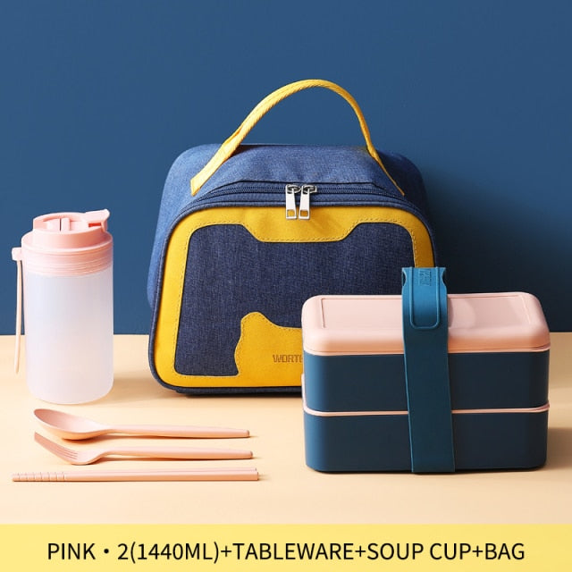 Tragbare Lunchbox für Kinder Mikrowellengeeignete Box mit beweglichem Fach