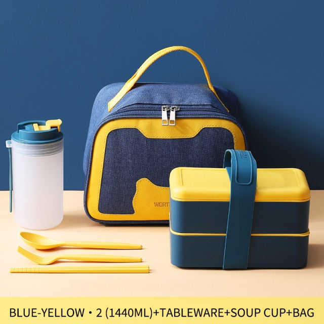 Tragbare Lunchbox für Kinder Mikrowellengeeignete Box mit beweglichem Fach