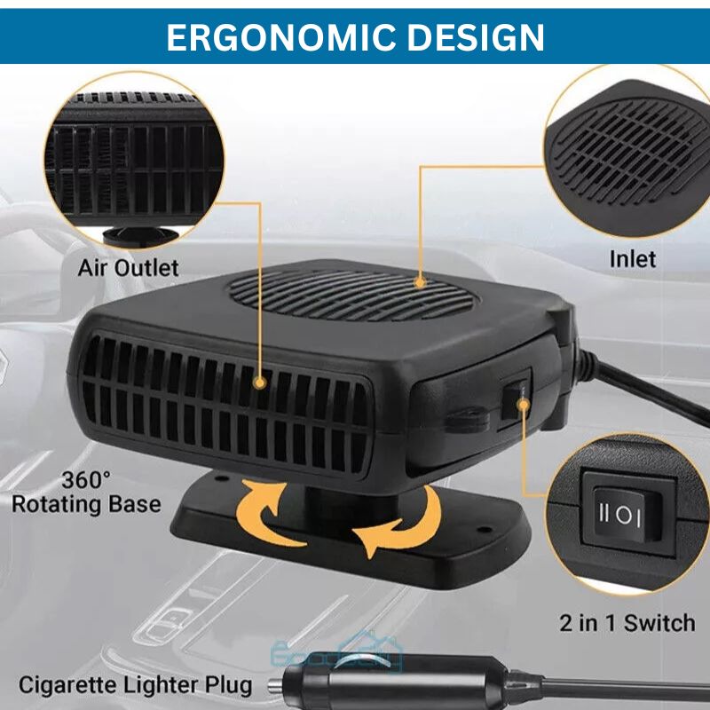 Frendorf | 12V tragbare Autoheizung mit 360° drehbarem Sockel